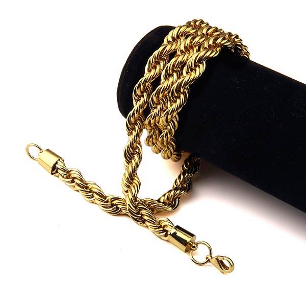 6-9mm 18K Gold French Rope Chain – Too Icy Jewelry 6-9mm 18K Gold French Rope Chain – Too Icy Jewelry