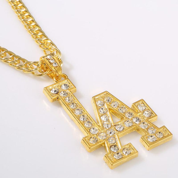 Iced Out 18K Gold/Silver Los Angeles Pendant