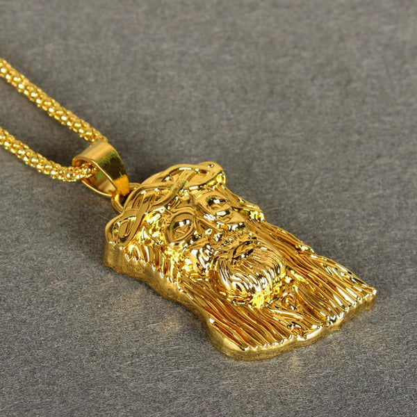 Basic 18k Gold Jesus Piece Pendant