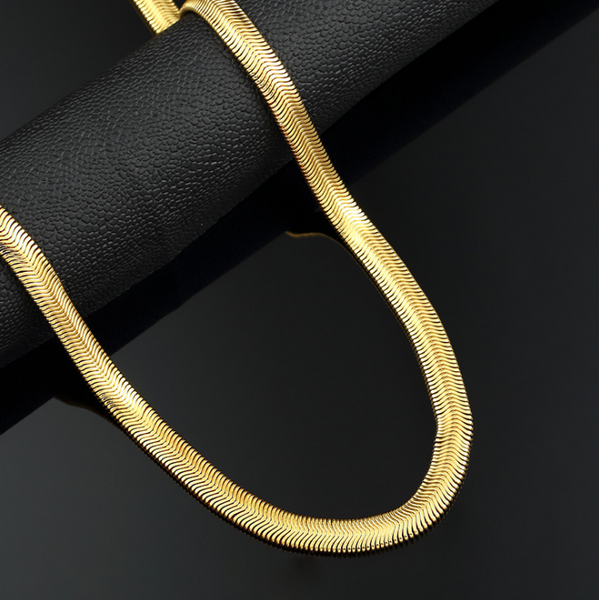 8mm 18K Gold/Silver Herringbone Chain