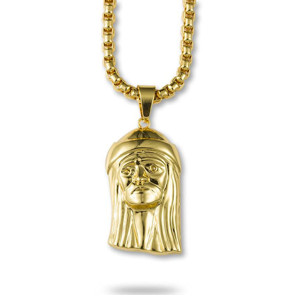Minimalistic 18K Gold Jesus Piece Pendant