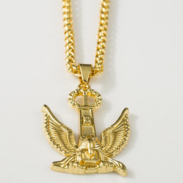 Large 18K Gold King Eagle Pendant