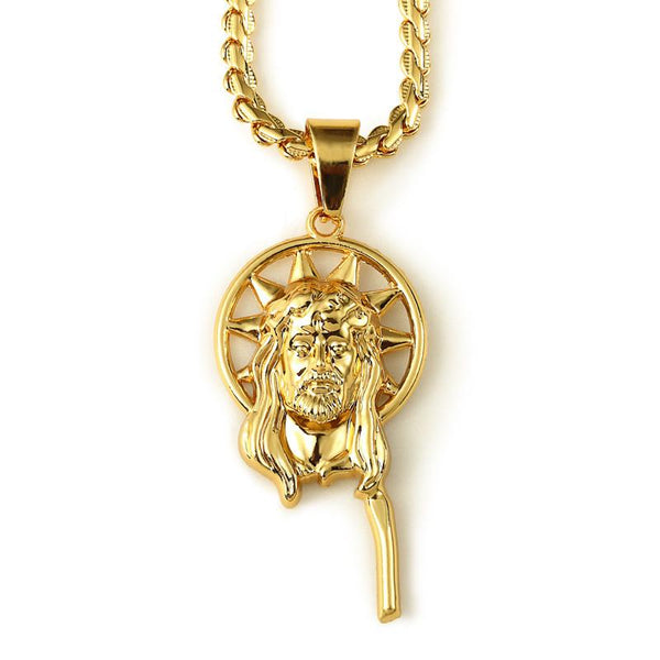 Exclusive 18K Gold Crown of Thorns Jesus Piece Pendant