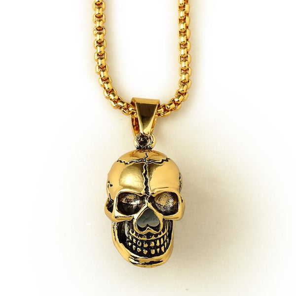 18K Gold Skull Pendant