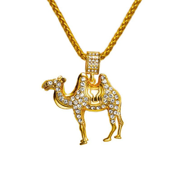 Iced Out 18K Gold Camel Pendant