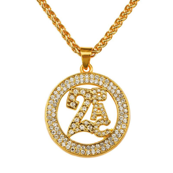Fully Iced Out 18K Gold 2Pac Medallion Pendant