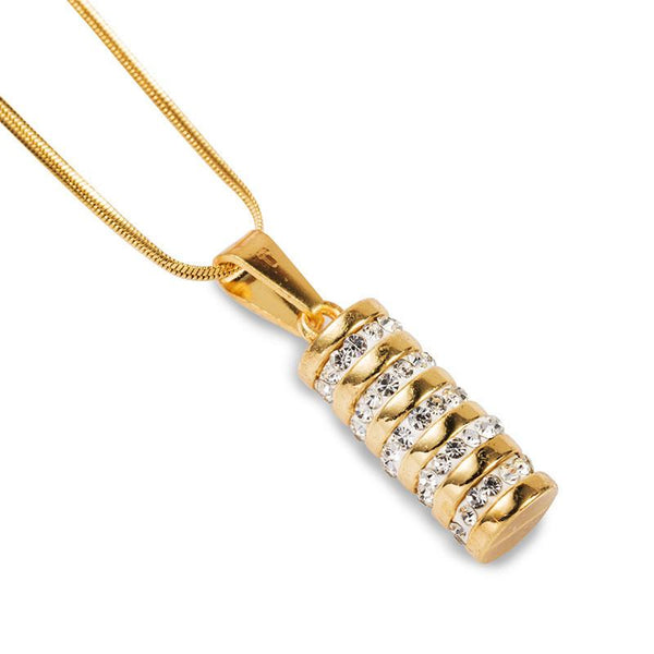 Iced Out 18K Gold Pillars Pendant