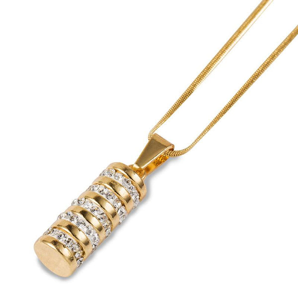 Iced Out 18K Gold Pillars Pendant