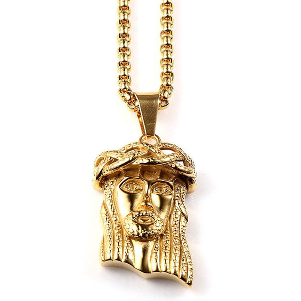 3D Crown 18K Gold/Silver Detailed Jesus Piece Pendant