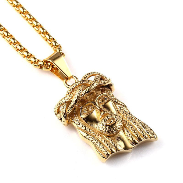 3D Crown 18K Gold/Silver Detailed Jesus Piece Pendant