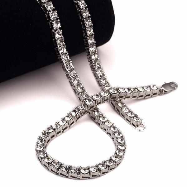 Iced Out Single Row 6mm 18K Silver Tennis Chain