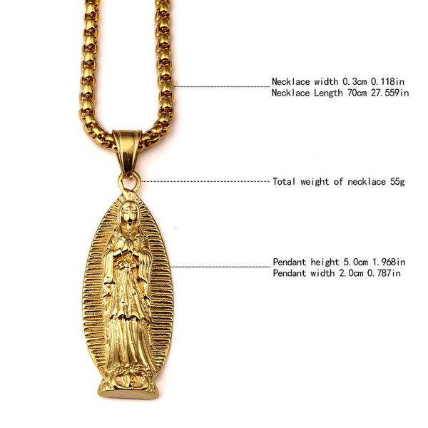 18K Gold Virgin Mary Pendant [1st variation]