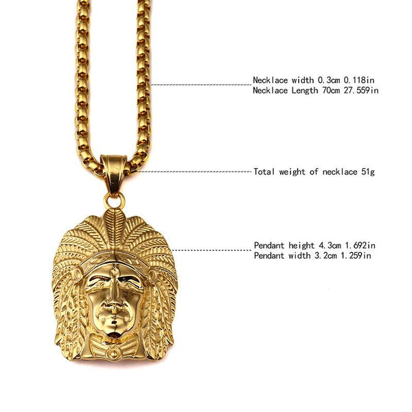 18K Gold Indian Chief Pendant [2nd variation]