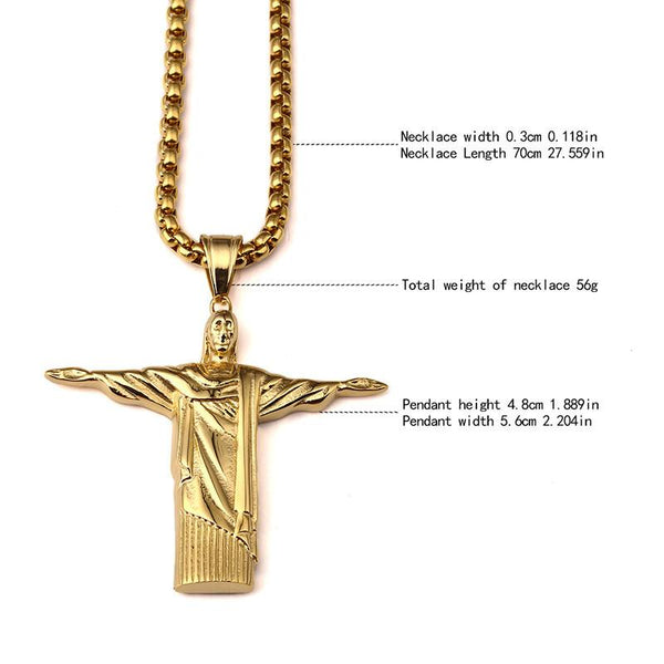 18K Gold Christ the Redeemer Pendant