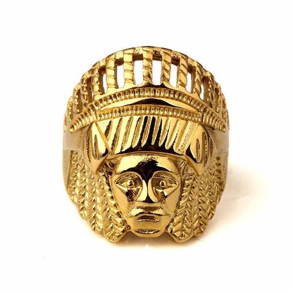 18K Gold Indian Chief Ring