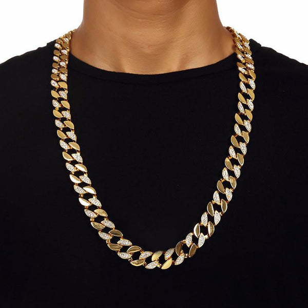 Iced Out 14mm 18K Gold Cuban Link Chain [2nd variation]