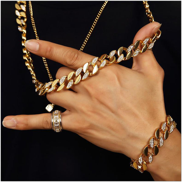 Iced Out 14mm 18K Gold Cuban Link Chain [2nd variation]
