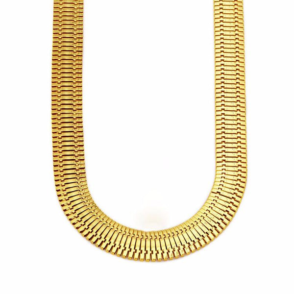 14mm 18K Gold Herringbone Chain
