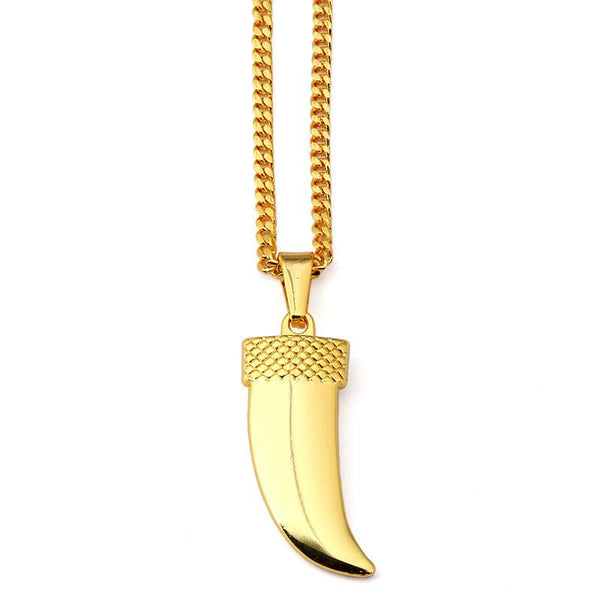 18K Gold Lion's Tooth Pendant