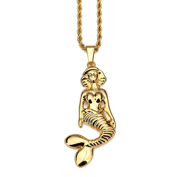 18K Gold Mermaid Pendant