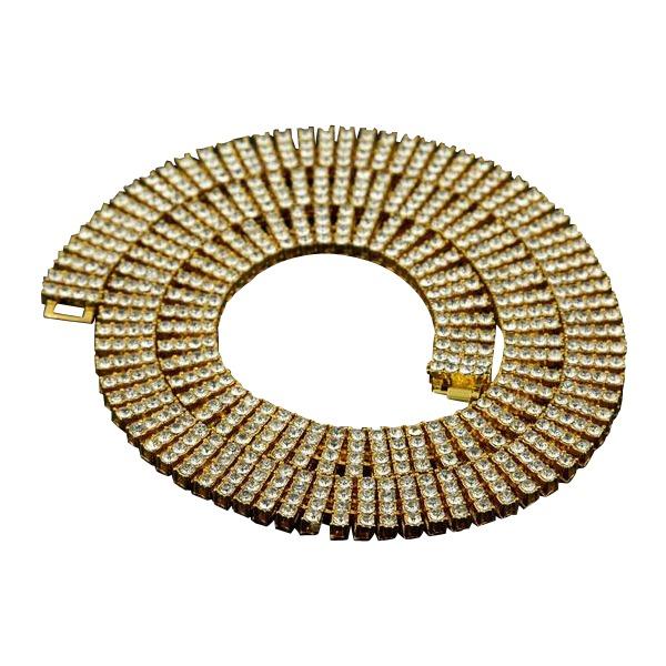Iced Out Four Rows 20mm 18K Gold/Silver Tennis Chain