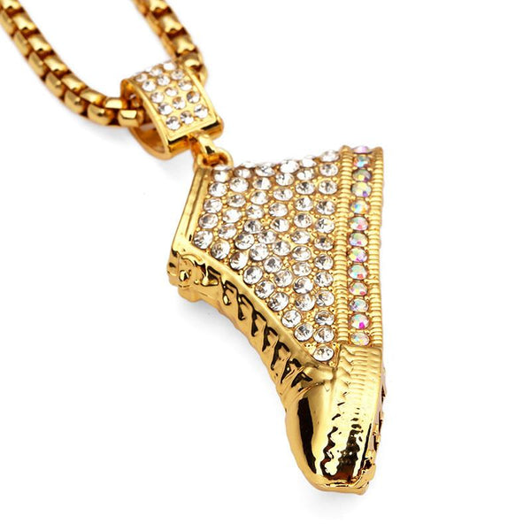 Iced Out 18K Gold High Sneakers Pendant