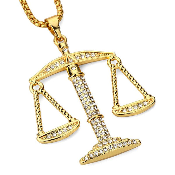 Iced Out 18K Gold Scale Pendant