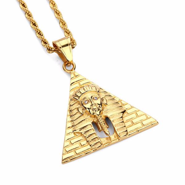 18K Gold Pharaoh Pyramid Pendant