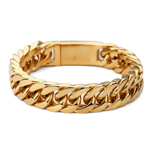 18K Gold Stacked Curb Bracelet